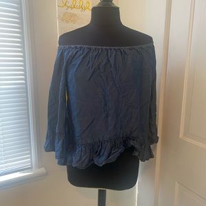 Demin Off Shoulder Top